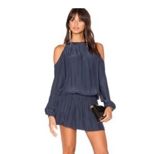 Ramy Brook Lauren Cold Shoulder Dress Navy Size Small